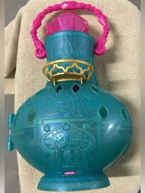 Polly Pocket Genie Lamp Compact Playset Blue Pink Glitter Fold Out Dollhouse